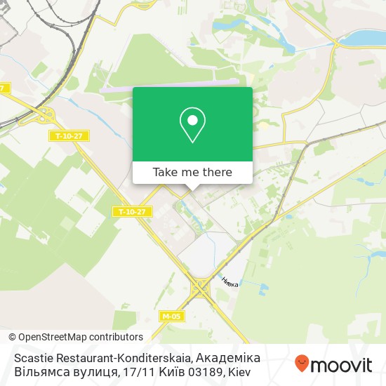 Карта Scastie Restaurant-Konditerskaia, Академіка Вільямса вулиця, 17 / 11 Київ 03189