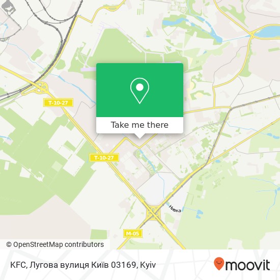 KFC, Лугова вулиця Київ 03169 map