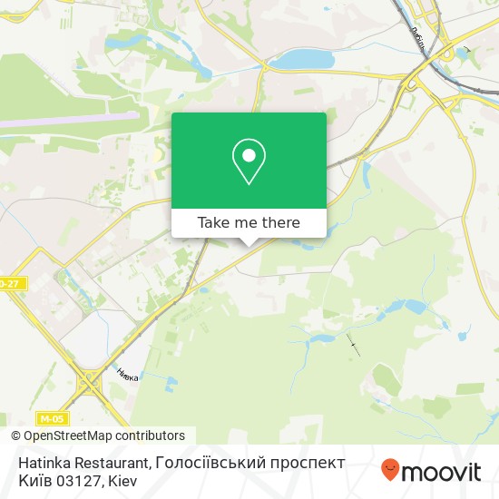 Карта Hatinka Restaurant, Голосіївський проспект Київ 03127