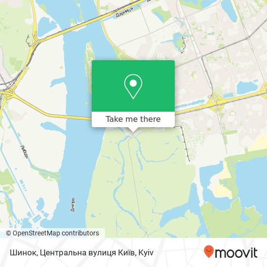 Карта Шинок, Центральна вулиця Київ