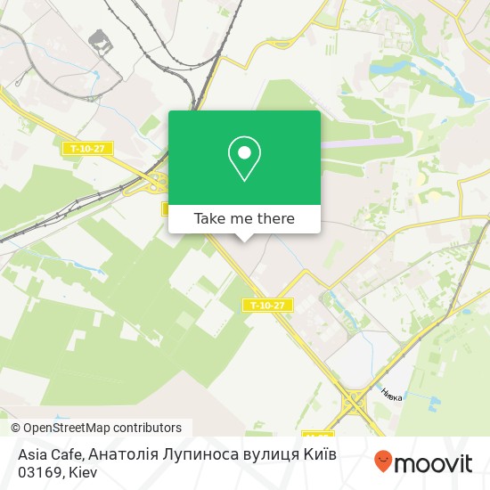 Карта Asia Cafe, Анатолія Лупиноса вулиця Київ 03169