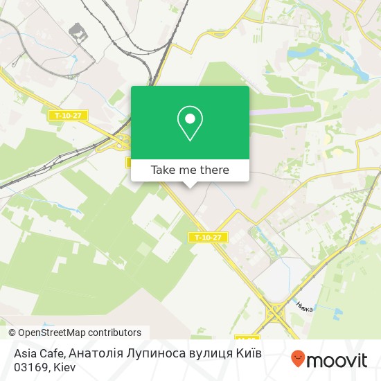 Asia Cafe, Анатолія Лупиноса вулиця Київ 03169 map