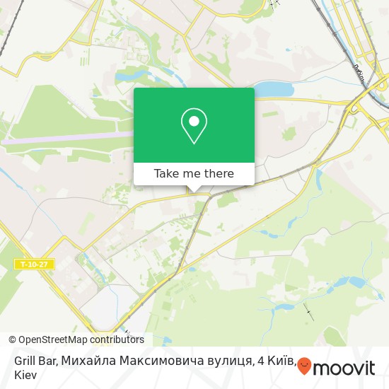 Карта Grill Bar, Михайла Максимовича вулиця, 4 Київ