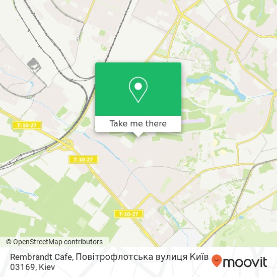 Rembrandt Cafe, Повітрофлотська вулиця Київ 03169 map