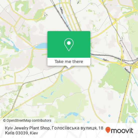 Kyiv Jewelry Plant Shop, Голосіївська вулиця, 18 Київ 03039 map