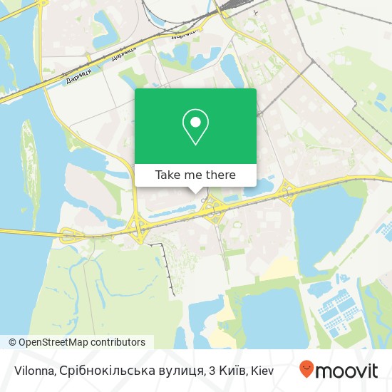 Карта Vilonna, Срібнокільська вулиця, 3 Київ