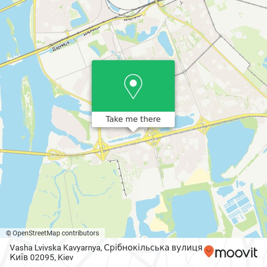 Карта Vasha Lvivska Kavyarnya, Срібнокільська вулиця Київ 02095