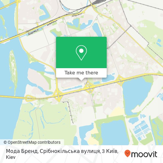 Мода Бренд, Срібнокільська вулиця, 3 Київ map