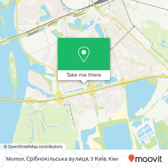 Карта Monton, Срібнокільська вулиця, 3 Київ