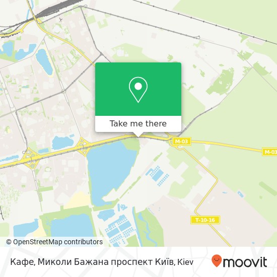 Кафе, Миколи Бажана проспект Київ map