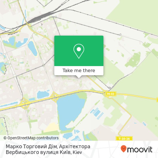 Марко Торговий Дім, Архітектора Вербицького вулиця Київ map