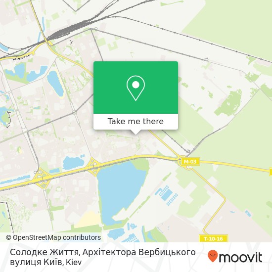 Солодке Життя, Архітектора Вербицького вулиця Київ map