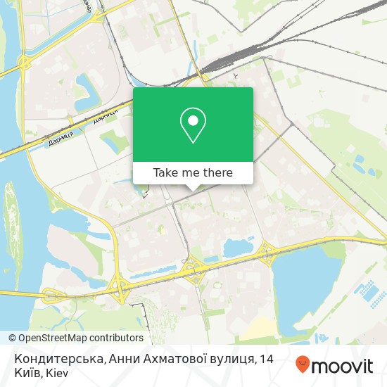 Кондитерська, Анни Ахматової вулиця, 14 Київ map