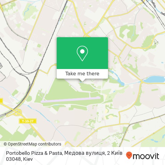 Карта Portobello Pizza & Pasta, Медова вулиця, 2 Київ 03048
