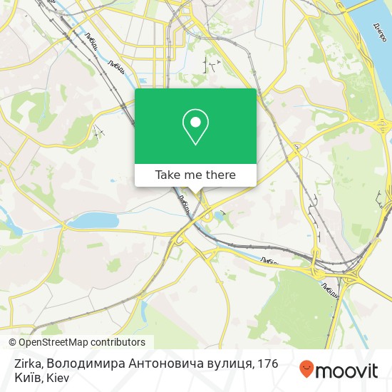 Zirka, Володимира Антоновича вулиця, 176 Київ map