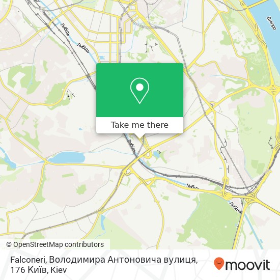 Карта Falconeri, Володимира Антоновича вулиця, 176 Київ