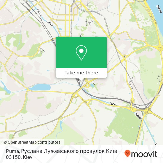 Карта Puma, Руслана Лужевського провулок Київ 03150
