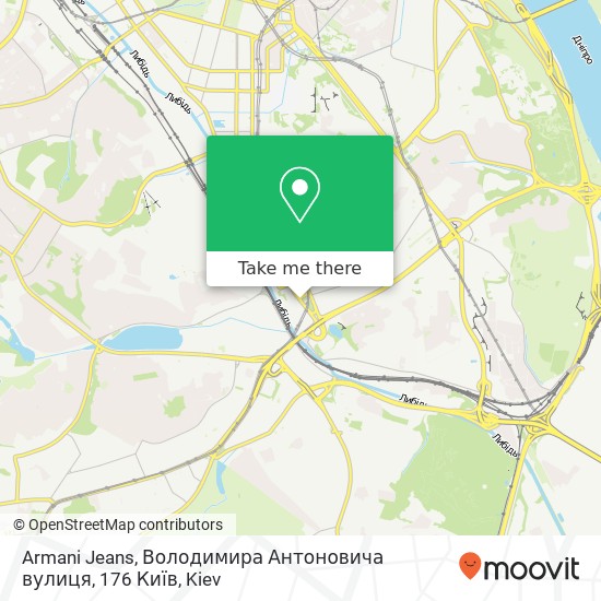 Armani Jeans, Володимира Антоновича вулиця, 176 Київ map