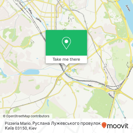 Pizzeria Mario, Руслана Лужевського провулок Київ 03150 map