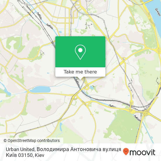 Карта Urban United, Володимира Антоновича вулиця Київ 03150