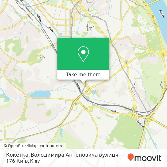 Карта Кокетка, Володимира Антоновича вулиця, 176 Київ