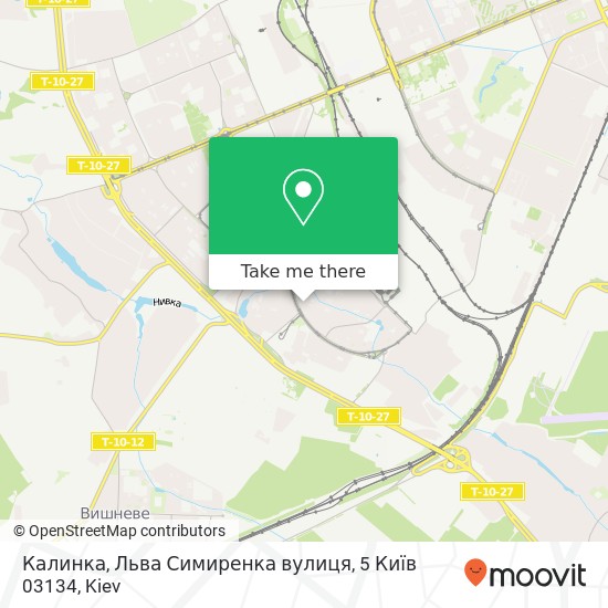 Карта Калинка, Льва Симиренка вулиця, 5 Київ 03134