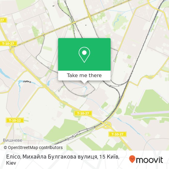 Елісо, Михайла Булгакова вулиця, 15 Київ map