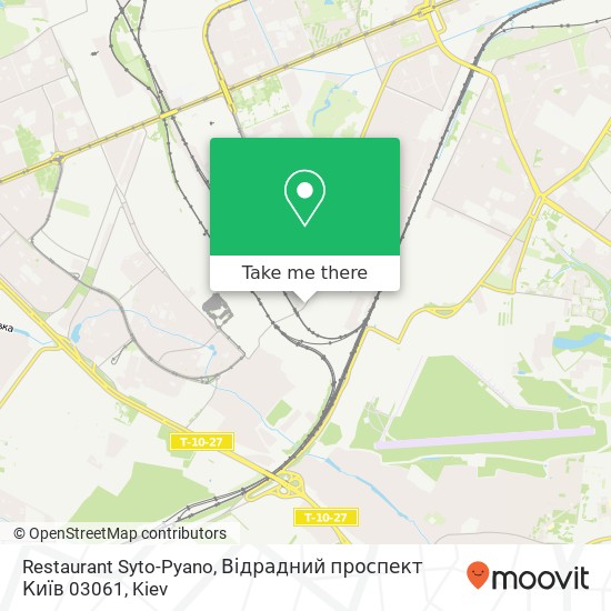 Restaurant Syto-Pyano, Відрадний проспект Київ 03061 map