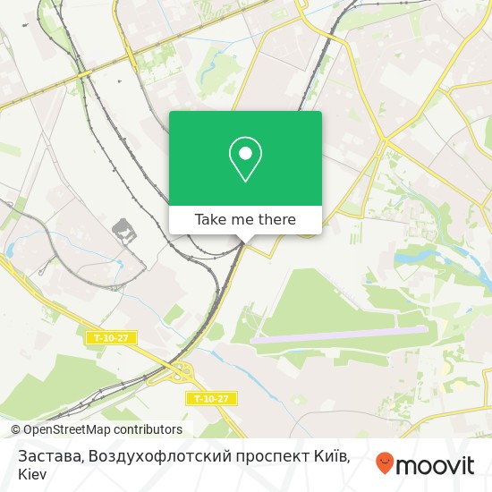 Карта Застава, Воздухофлотский проспект Київ