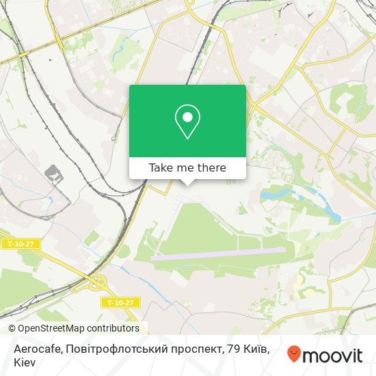 Карта Aerocafe, Повітрофлотський проспект, 79 Київ