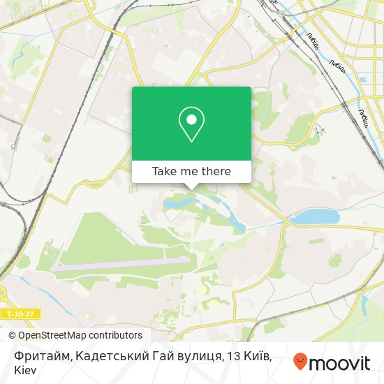 Фритайм, Кадетський Гай вулиця, 13 Київ map