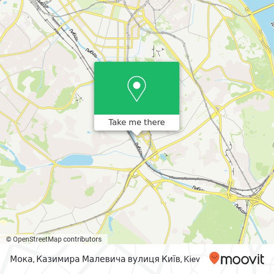 Мока, Казимира Малевича вулиця Київ map