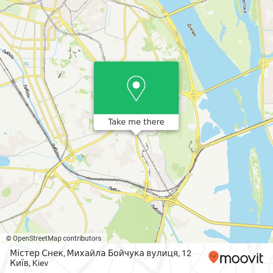 Карта Містер Снек, Михайла Бойчука вулиця, 12 Київ