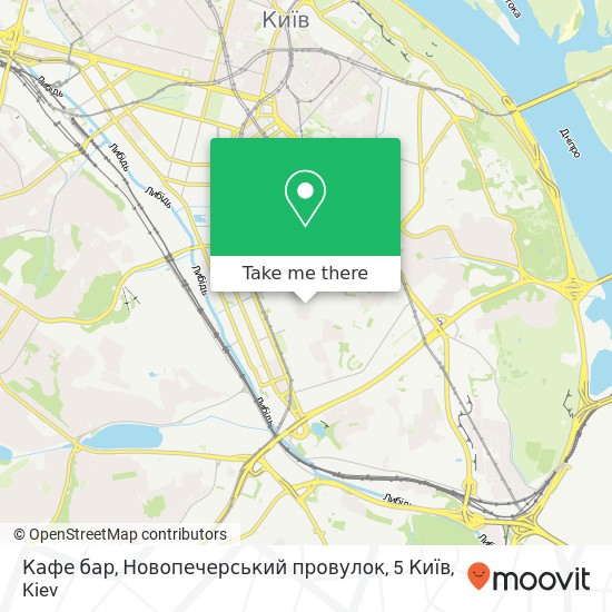 Кафе бар, Новопечерський провулок, 5 Київ map