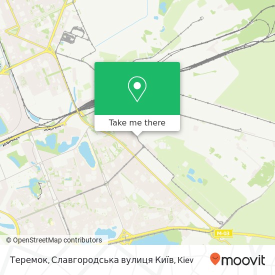 Карта Теремок, Славгородська вулиця Київ