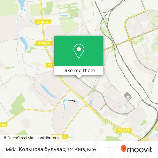 Карта Mida, Кольцова бульвар, 12 Київ
