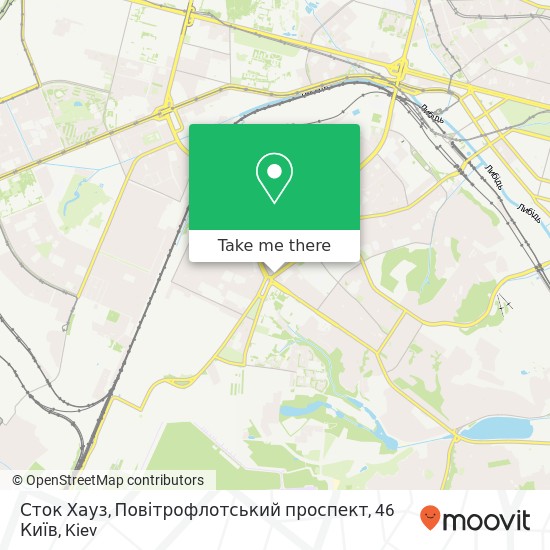 Сток Хауз, Повітрофлотський проспект, 46 Київ map