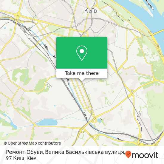 Ремонт Обуви, Велика Васильківська вулиця, 97 Київ map