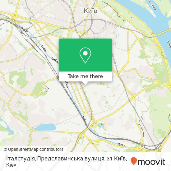Карта Італстудія, Предславинська вулиця, 31 Київ
