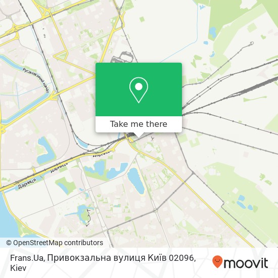 Карта Frans.Ua, Привокзальна вулиця Київ 02096