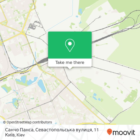 Карта Санчо Панса, Севастопольська вулиця, 11 Київ