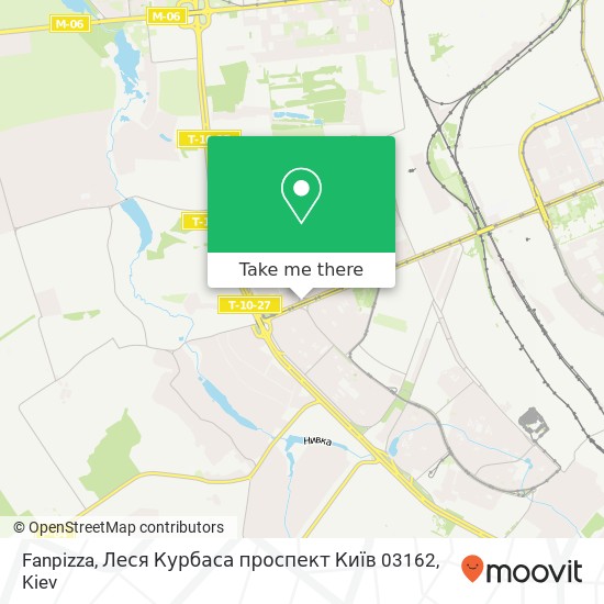 Карта Fanpizza, Леся Курбаса проспект Київ 03162