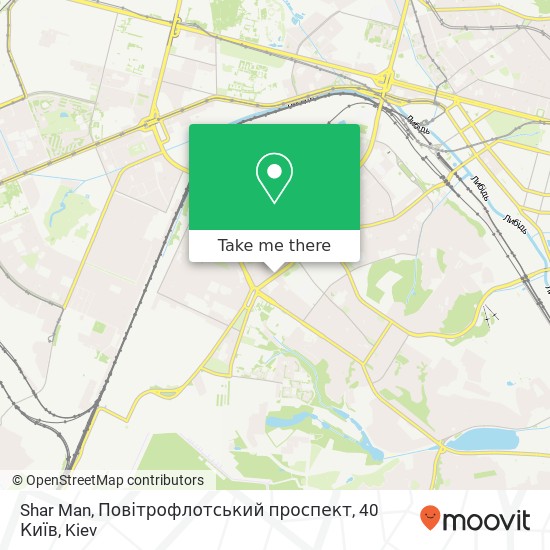 Карта Shar Man, Повітрофлотський проспект, 40 Київ