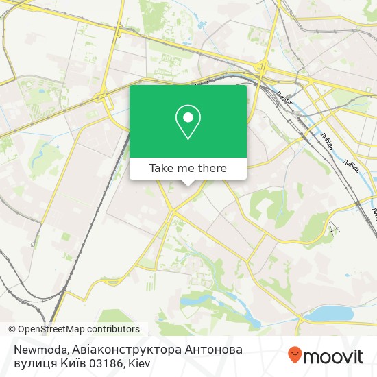 Карта Newmoda, Авіаконструктора Антонова вулиця Київ 03186