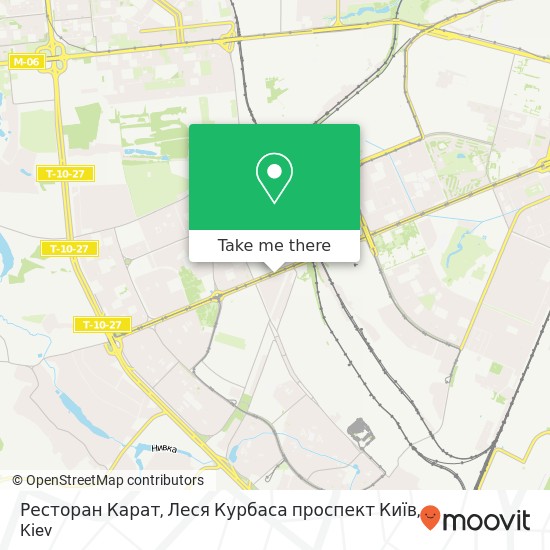 Карта Ресторан Карат, Леся Курбаса проспект Київ