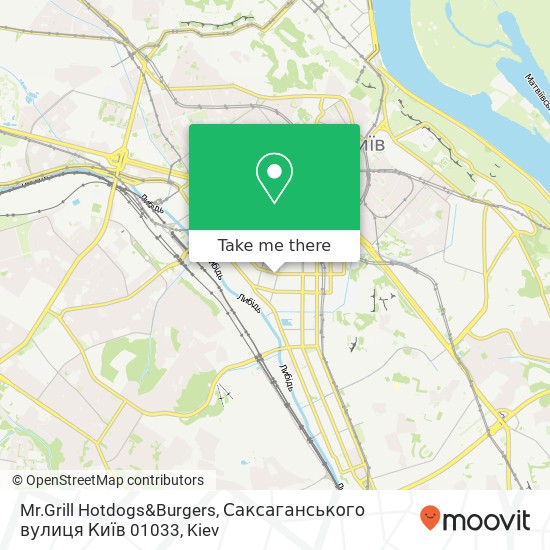 Карта Mr.Grill Hotdogs&Burgers, Саксаганського вулиця Київ 01033