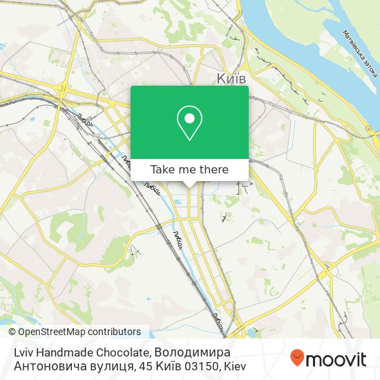 Lviv Handmade Chocolate, Володимира Антоновича вулиця, 45 Київ 03150 map