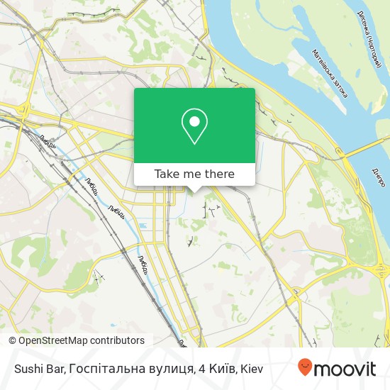 Карта Sushi Bar, Госпітальна вулиця, 4 Київ