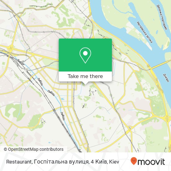 Карта Restaurant, Госпітальна вулиця, 4 Київ