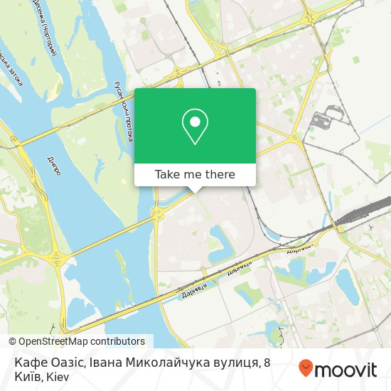 Карта Кафе Оазіс, Івана Миколайчука вулиця, 8 Київ